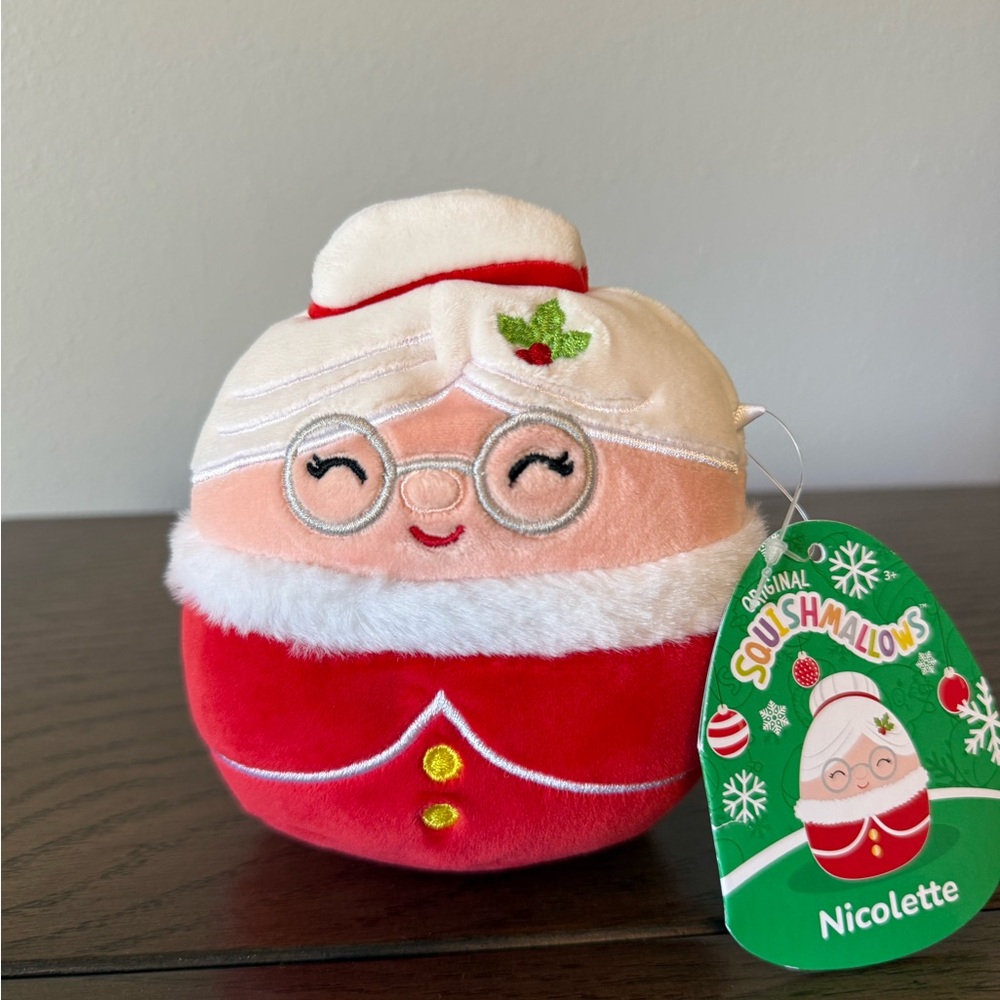 Squishmallows Nicolette Mrs. Claus Plush - Red, White, Peach, Green